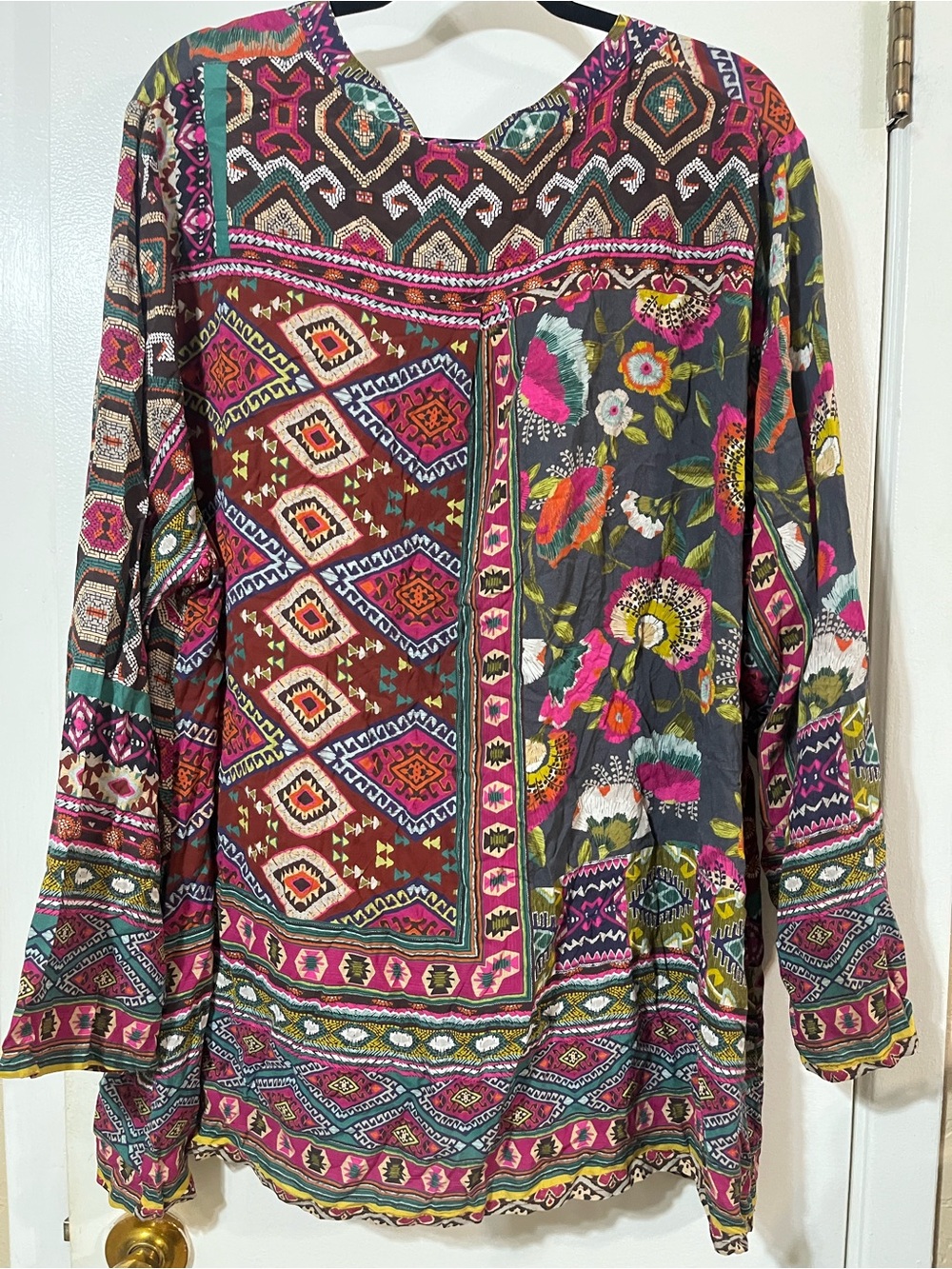 Johnny Was 2x Multicolor Boho-look Women's Loog-Sleeve Top - Picture 2 of 7